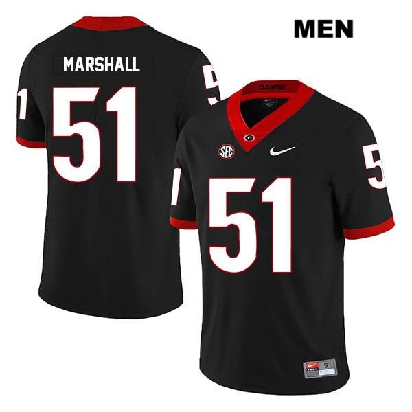 Georgia Bulldogs Men's David Marshall #51 NCAA Legend Authentic Black Nike Stitched College Football Jersey FJN7056EN